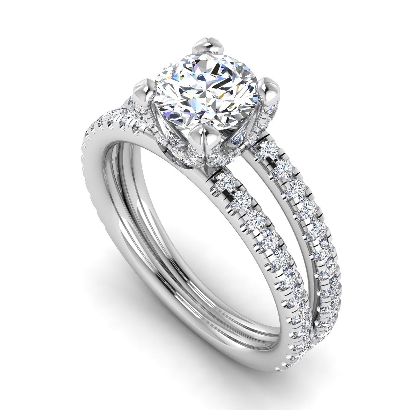 Naomi Split Shank Pave Engagement Ring
